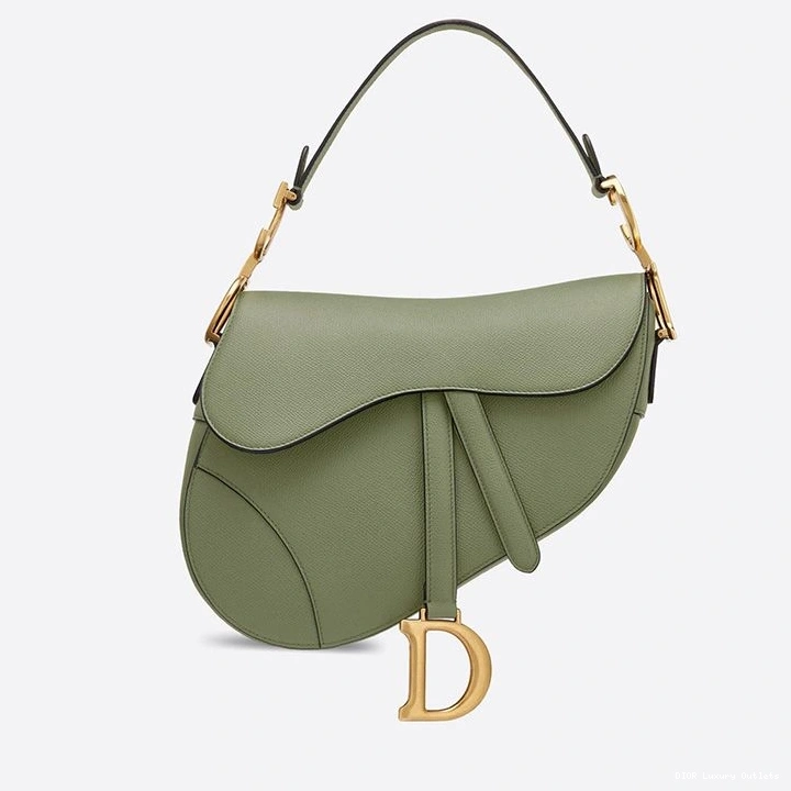 Cheap Grained Saddle Dior Green Calfskin Bag 0724 Luxury